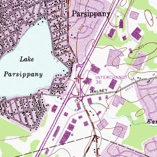 Topographic Map of Interchange 40, NJ