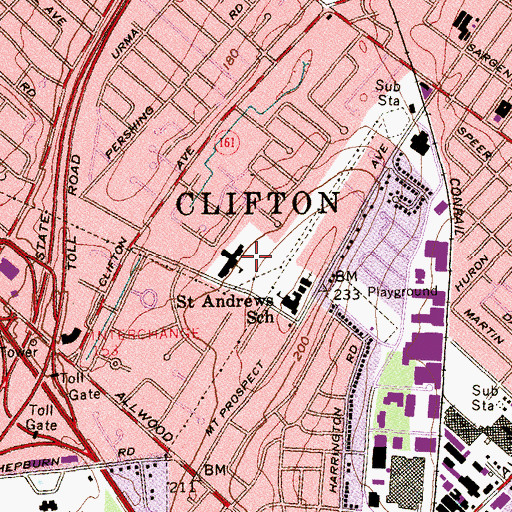 Topographic Map of Number 14 Elementary School, NJ