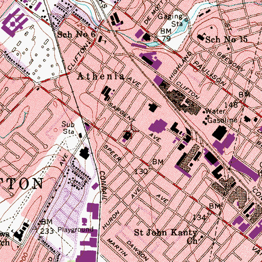 Topographic Map of Number 13 Elementary School, NJ