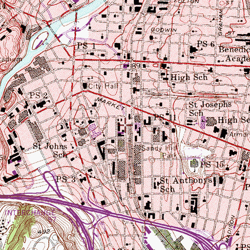 Topographic Map of Dale Avenue Elementary School, NJ