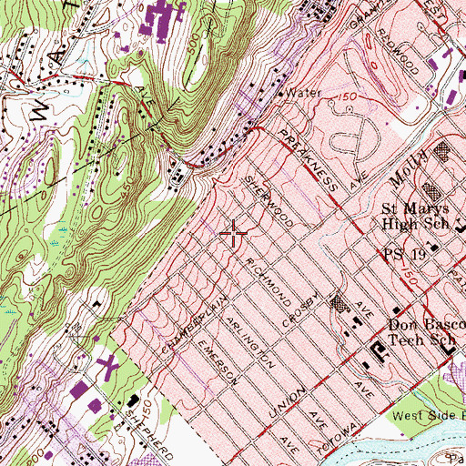 Topographic Map of Number 27 Elementary School, NJ