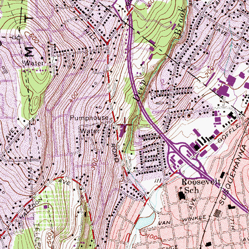 Topographic Map of Thomas Jefferson Elementary School, NJ