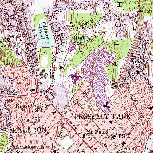 Topographic Map of Manchester Regional High School, NJ