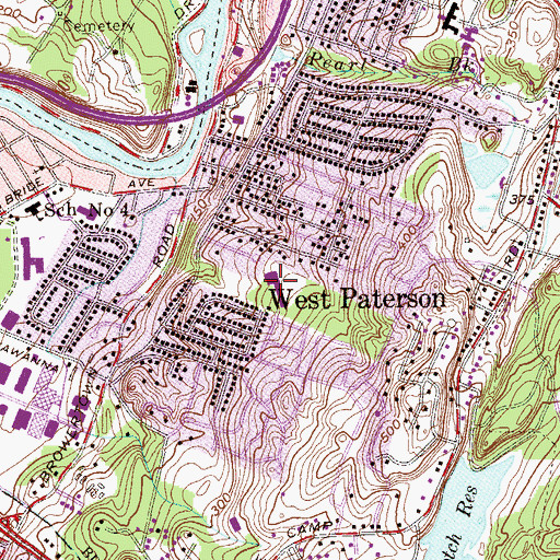 Topographic Map of Charles Olbon Elementary School, NJ
