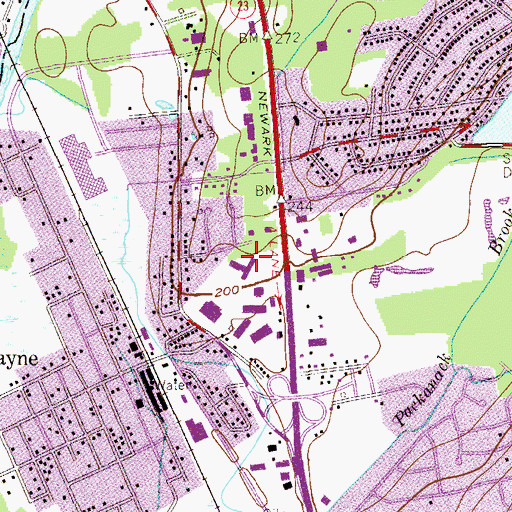 Topographic Map of Ryerson Elementary School, NJ