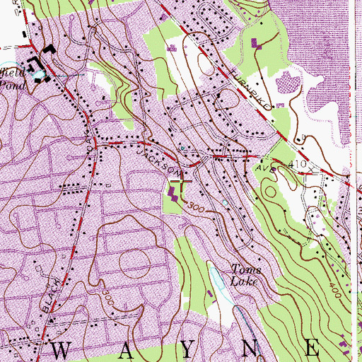 Topographic Map of Theunis Day Elementary School, NJ