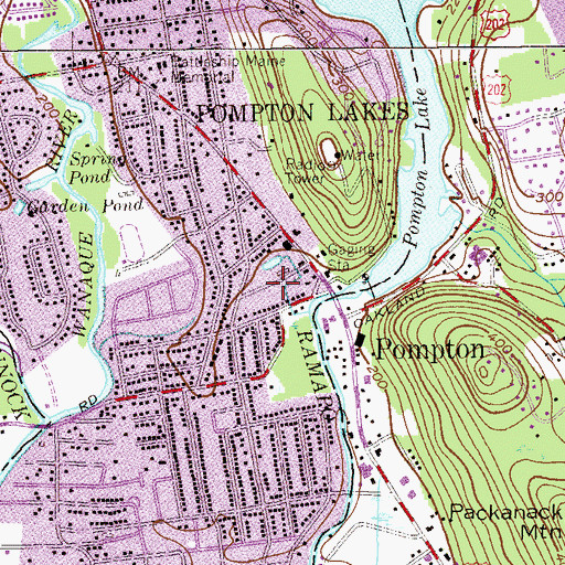 Topographic Map of Lincoln Elementary School, NJ