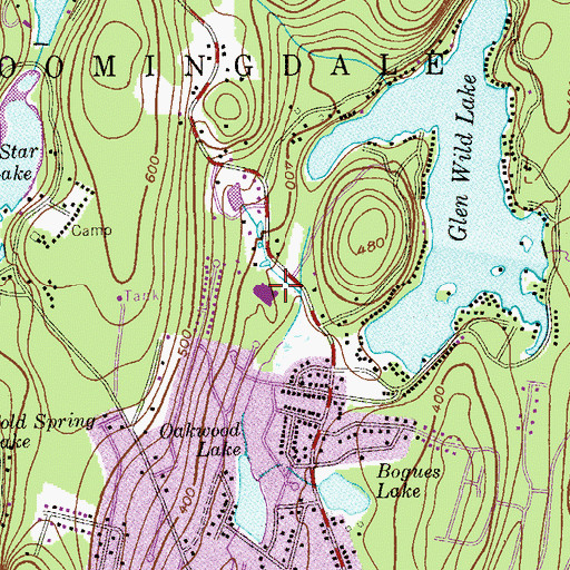 Topographic Map of Walter T Bergen Middle School, NJ