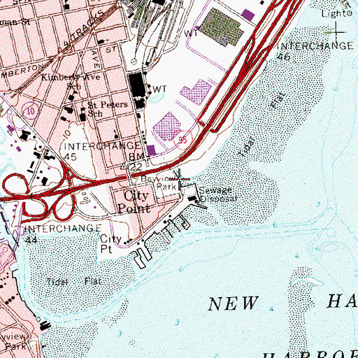 Topographic Map of Bayview Park, CT
