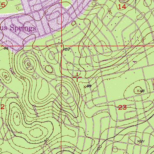 Topographic Map of Citrus Springs Memorial Library, FL