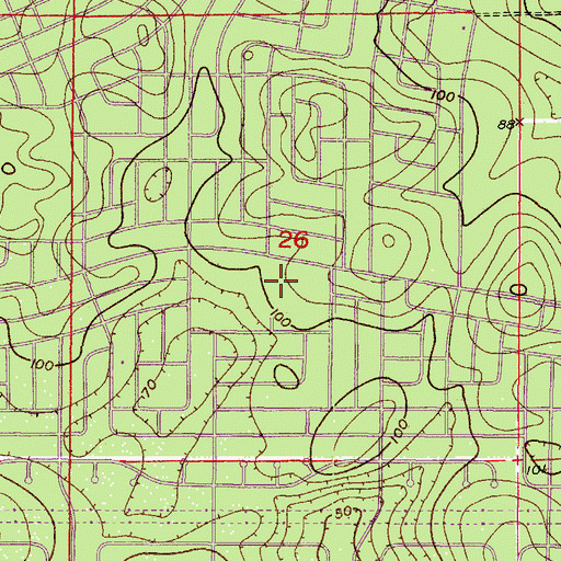 Topographic Map of Citrus Springs Community Center, FL