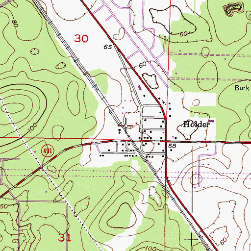 Topographic Map of New Salem Missionary Baptist Church, FL