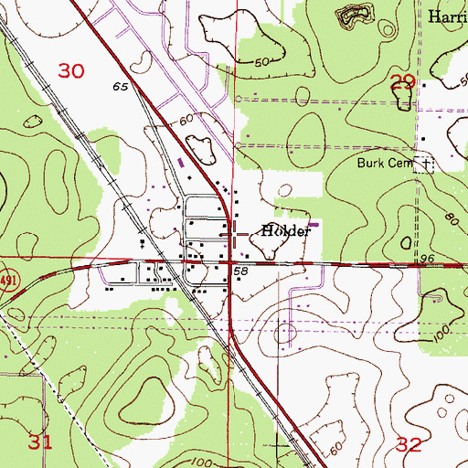Topographic Map of Holder Community Center, FL