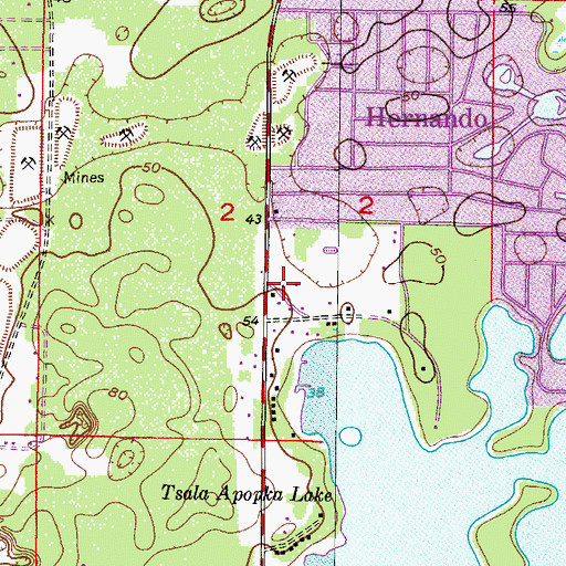 Topographic Map of Wishing Well Center for the Blind, FL