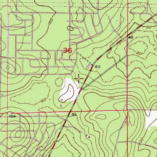 Topographic Map of Forward in Christ Church, FL