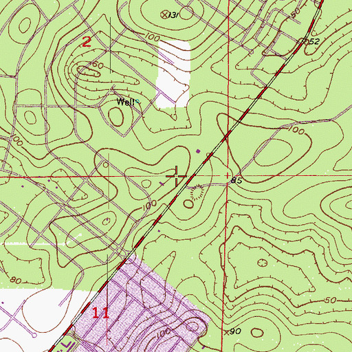 Topographic Map of First Baptist Church of Beverly Hills, FL