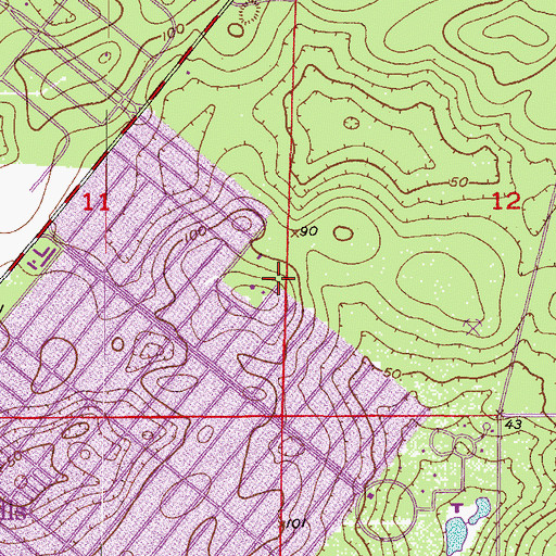 Topographic Map of Progress Energy Electric Substation-Beverly Hills, FL
