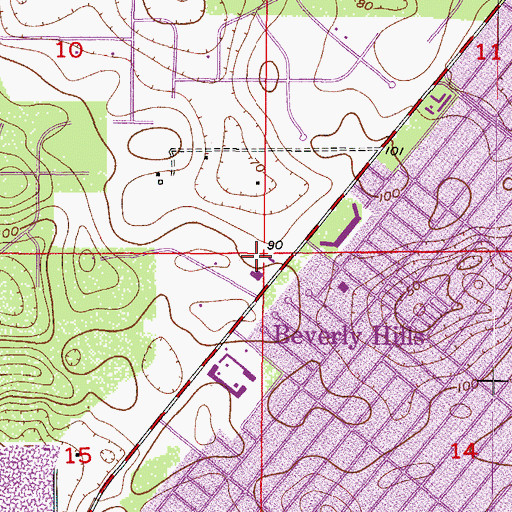Topographic Map of Voicestream Corp Cellular Phone Tower, FL