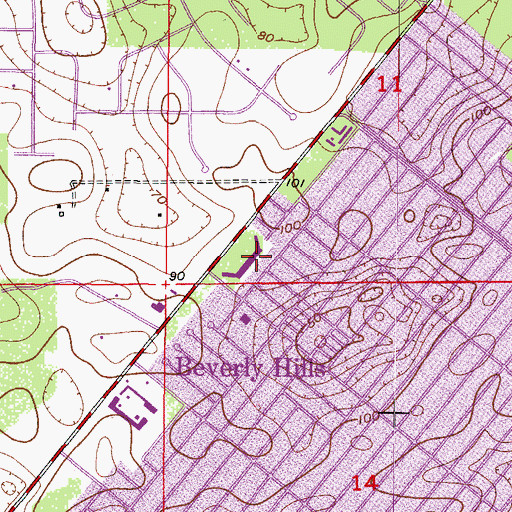Topographic Map of Citrus County Sheriffs Office Beverly Hills Substation, FL