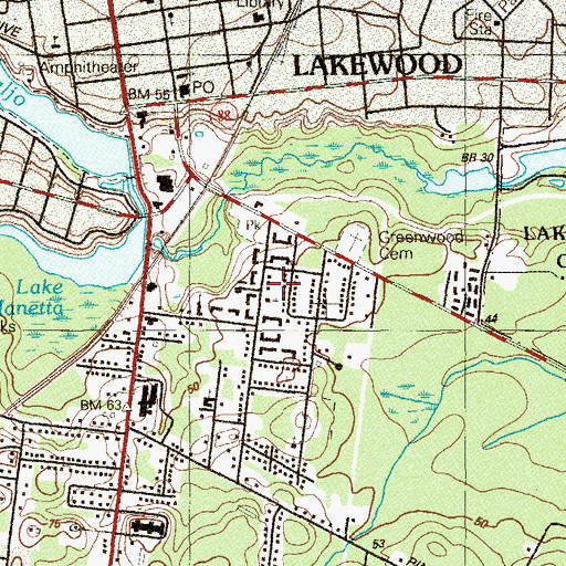 Topographic Map of Bethel Church of God, NJ