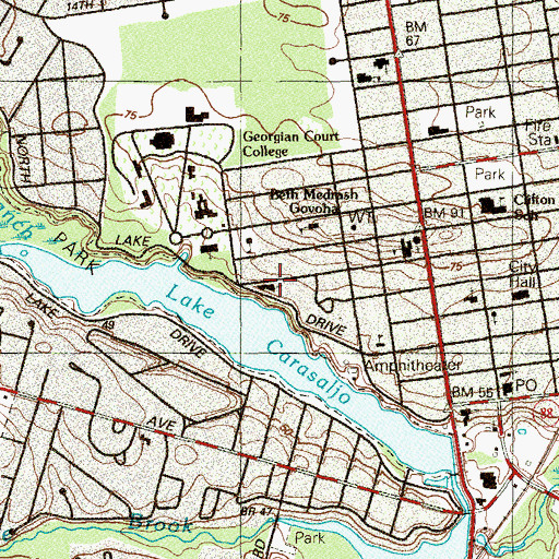 Topographic Map of Christ United Methodist Church, NJ