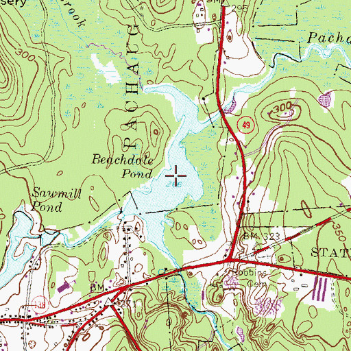 Topographic Map of Beachdale Pond, CT