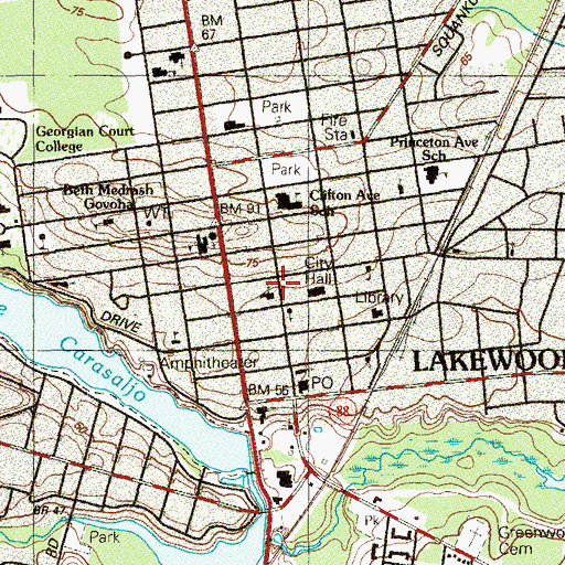 Topographic Map of First Presbyterian Church, NJ