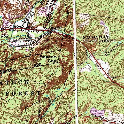 Topographic Map of Beacon Cap, CT