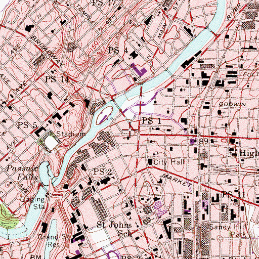 Topographic Map of Broadway Tabernacle (historical), NJ