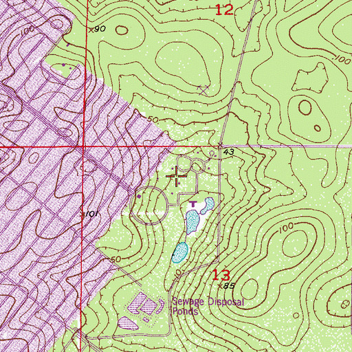 Topographic Map of Beverly Hills Community Church, FL