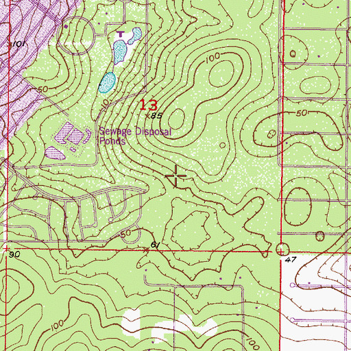Topographic Map of Central Ridge County Library, FL