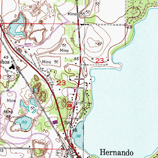 Topographic Map of Casa De Oracion Church, FL