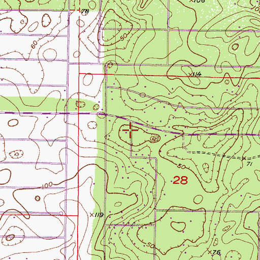 Topographic Map of Bethel Baptist Church, FL