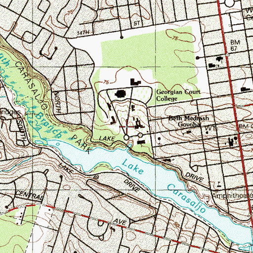 Topographic Map of Japanese Garden, NJ