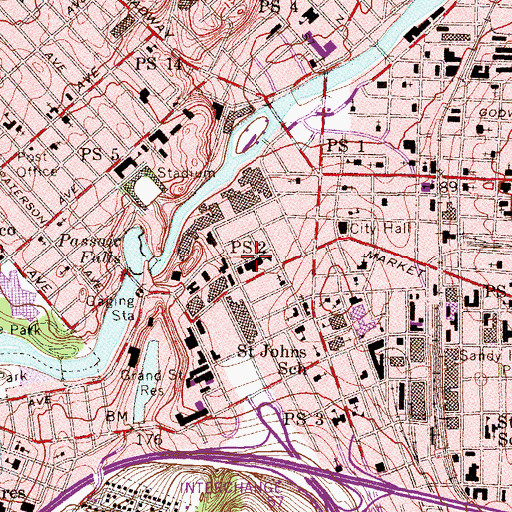 Topographic Map of Number 2 Elementary School, NJ