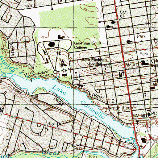 Topographic Map of Lake House, NJ