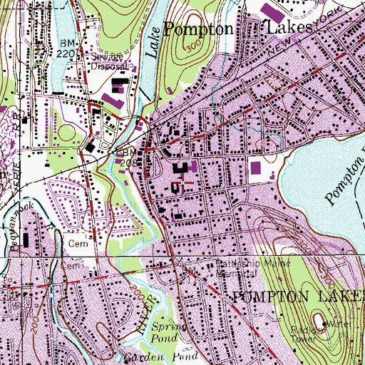 Topographic Map of Lenox Elementary School, NJ
