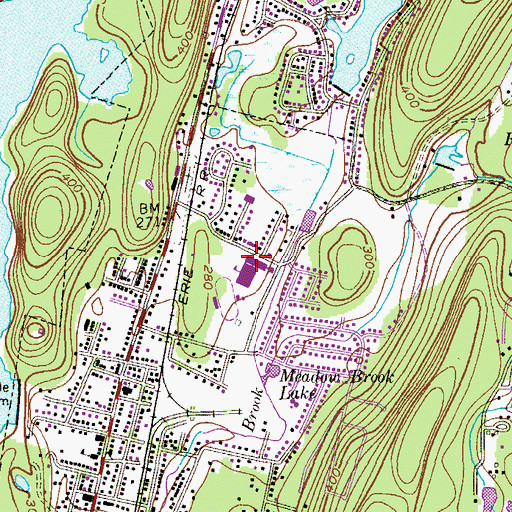 Topographic Map of Lakeland Regional High School, NJ
