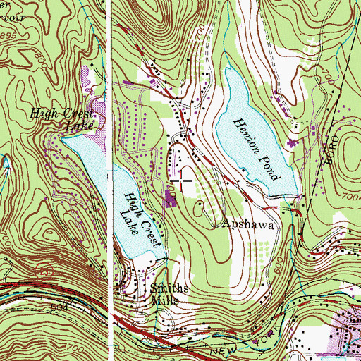 Topographic Map of Apshawa Elementary School, NJ