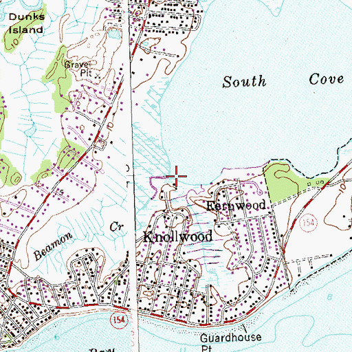 Topographic Map of Beamon Creek, CT
