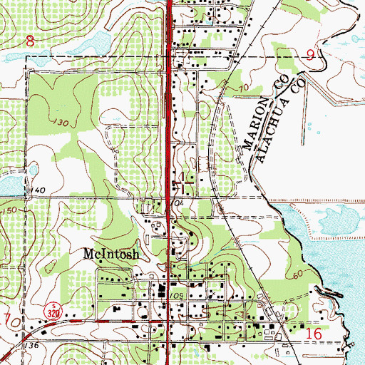 Topographic Map of Zion Bethel Baptist Church, FL