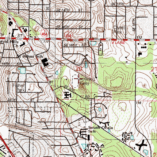 Topographic Map of Brick City Park Stadium, FL