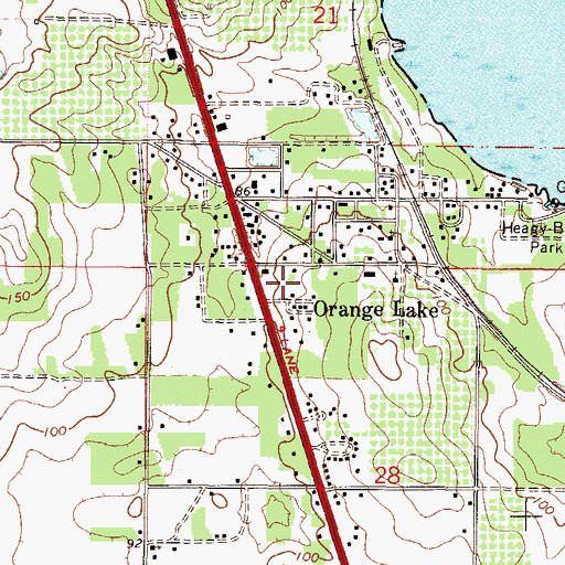 Topographic Map of Marion County Fire Rescue Station 9 Lakeside, FL