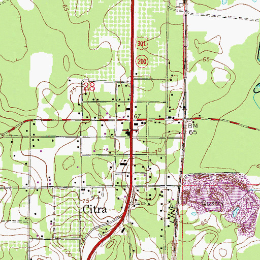 Topographic Map of First Baptist Church of Citra, FL