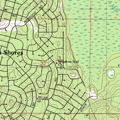 Topographic Map of Kingdom Hall of Jehovahs Witnesses, FL