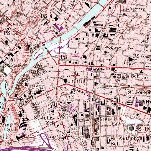 Topographic Map of Hamilton Club, NJ