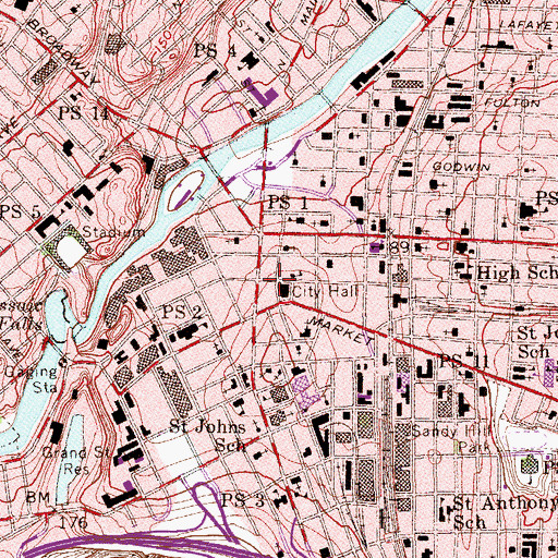 Topographic Map of Romaine Building, NJ
