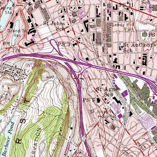 Topographic Map of Passaic County Welfare Offices, NJ