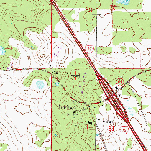 Topographic Map of Cellular Phone Tower - Pinnacle Towers, FL