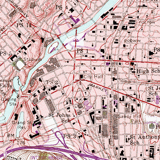 Topographic Map of L'Enfant Building, NJ